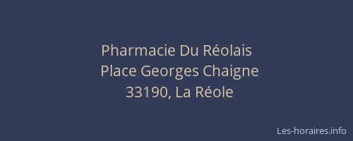 Pharmacie Du Réolais