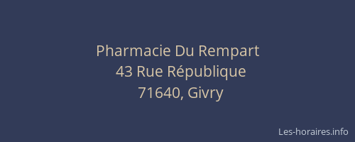 Pharmacie Du Rempart