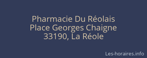 Pharmacie Du Réolais