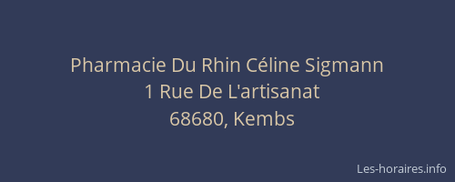 Pharmacie Du Rhin Céline Sigmann