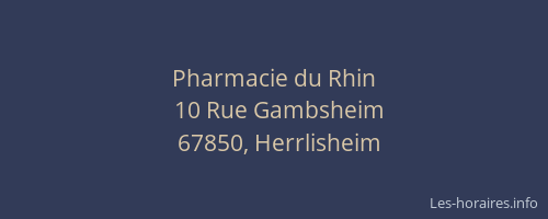 Pharmacie du Rhin
