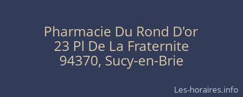 Pharmacie Du Rond D'or
