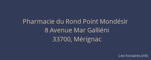 Pharmacie du Rond Point Mondésir