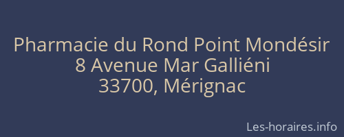 Pharmacie du Rond Point Mondésir