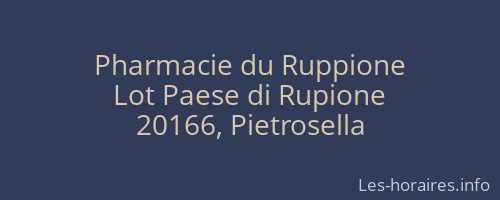Pharmacie du Ruppione