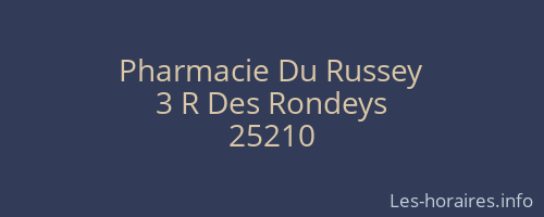 Pharmacie Du Russey