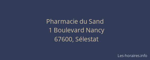 Pharmacie du Sand