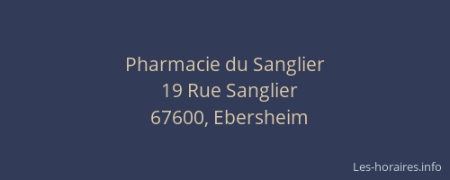 Pharmacie du Sanglier