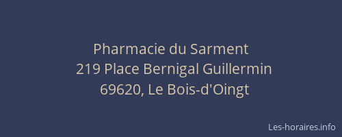 Pharmacie du Sarment