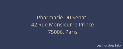 Pharmacie Du Senat