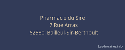 Pharmacie du Sire