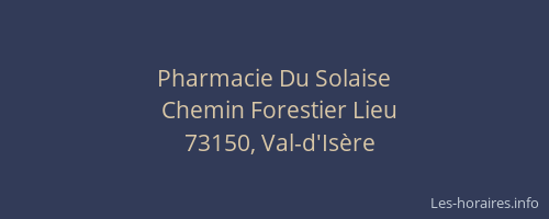 Pharmacie Du Solaise