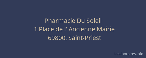 Pharmacie Du Soleil