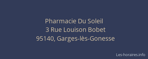 Pharmacie Du Soleil