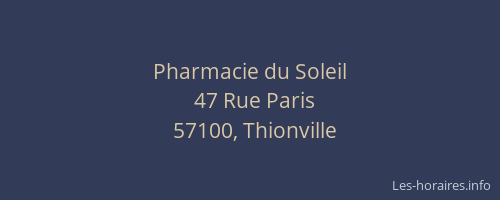 Pharmacie du Soleil