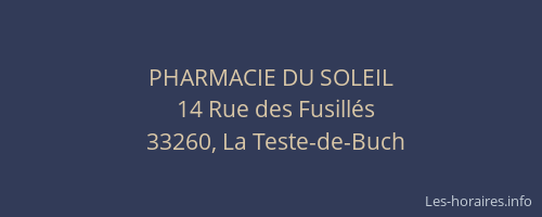 PHARMACIE DU SOLEIL