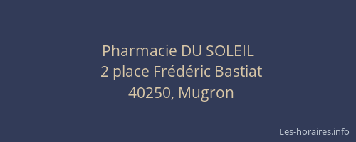 Pharmacie DU SOLEIL