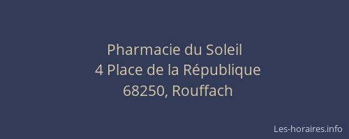 Pharmacie du Soleil