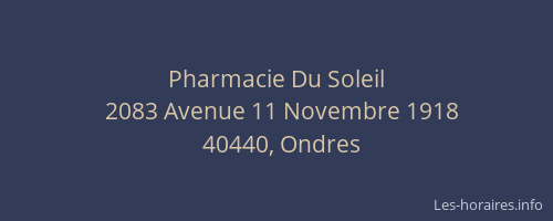 Pharmacie Du Soleil