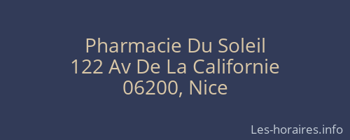 Pharmacie Du Soleil