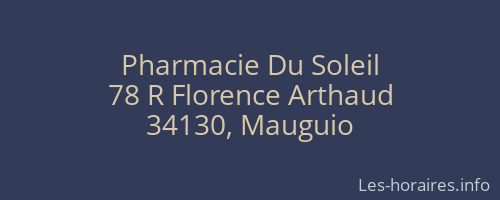 Pharmacie Du Soleil