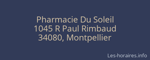 Pharmacie Du Soleil
