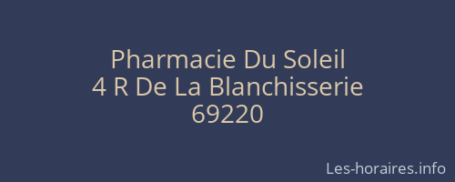 Pharmacie Du Soleil
