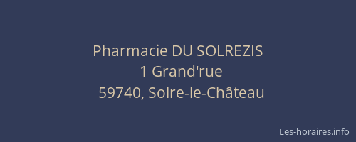 Pharmacie DU SOLREZIS