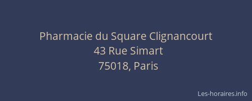 Pharmacie du Square Clignancourt