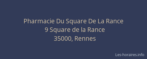 Pharmacie Du Square De La Rance