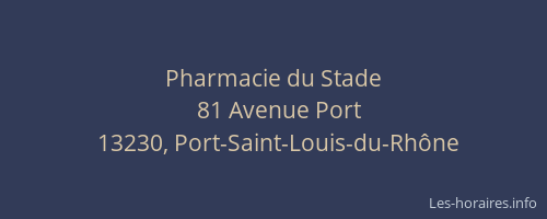 Pharmacie du Stade