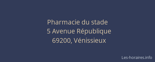 Pharmacie du stade