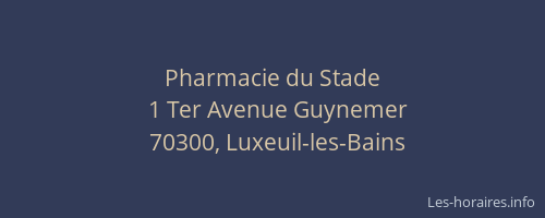 Pharmacie du Stade