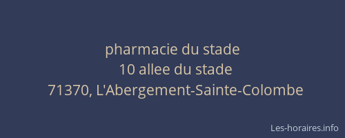 pharmacie du stade