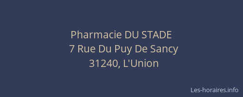 Pharmacie DU STADE