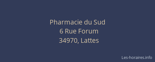 Pharmacie du Sud