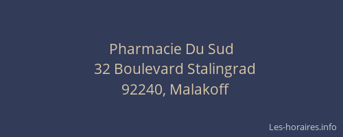 Pharmacie Du Sud