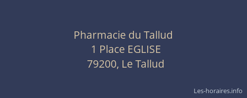 Pharmacie du Tallud