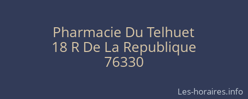 Pharmacie Du Telhuet