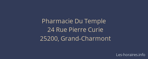 Pharmacie Du Temple