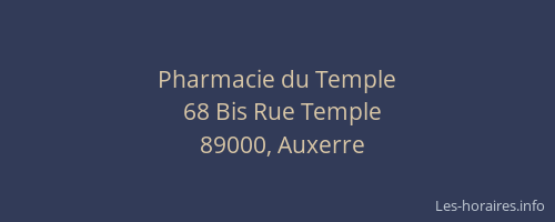 Pharmacie du Temple