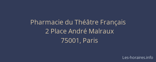 Pharmacie du Théâtre Français