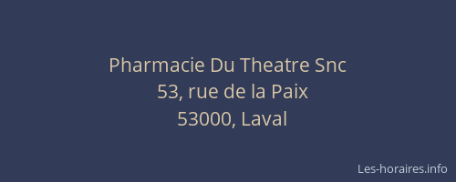 Pharmacie Du Theatre Snc