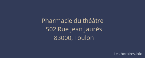 Pharmacie du théâtre