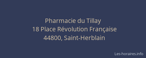 Pharmacie du Tillay
