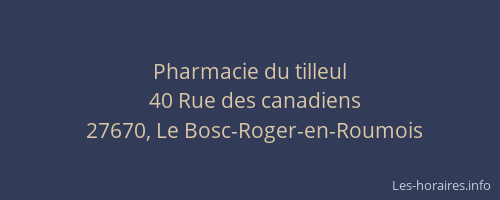 Pharmacie du tilleul