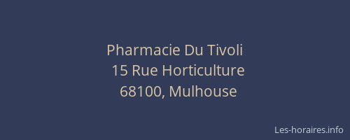 Pharmacie Du Tivoli