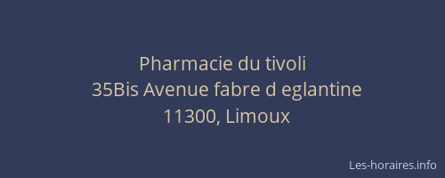 Pharmacie du tivoli