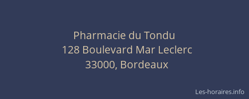 Pharmacie du Tondu