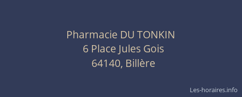 Pharmacie DU TONKIN